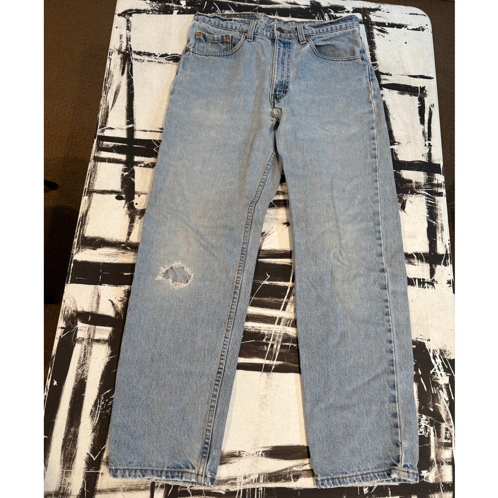 Levi's 550 Jeans Mens 32x30 (31x29) Light Wash Blue Vintage Made in USA 90s